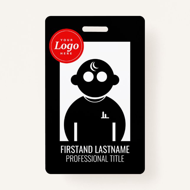 Tarjeta De Identificación Black QR Coded V2 Employge Badge (Anverso)