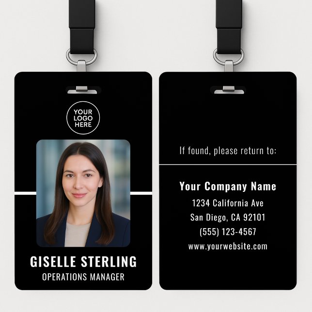 Tarjeta De Identificación Black White Personalized Employee ID Card (Subido por el creador)