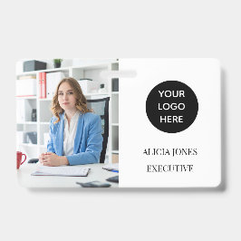 Tarjeta de identificación blanca negra para la emp