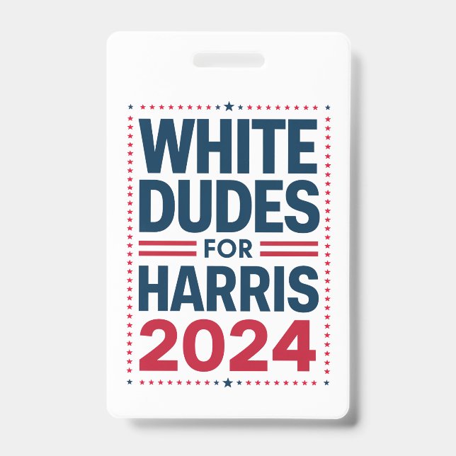 Tarjeta De Identificación Blancos Para Harris-2024 (Parte frontal)