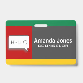Tarjeta De Identificación Bloque de color moderno genial personalizado profe
