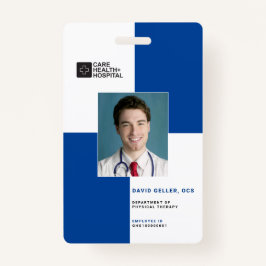 Tarjeta De Identificación Bloquea Id. de personal médico + Código de barras|