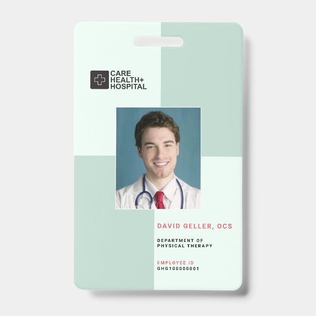 Tarjeta De Identificación Bloques de identificación médica con código de bar (Parte frontal)
