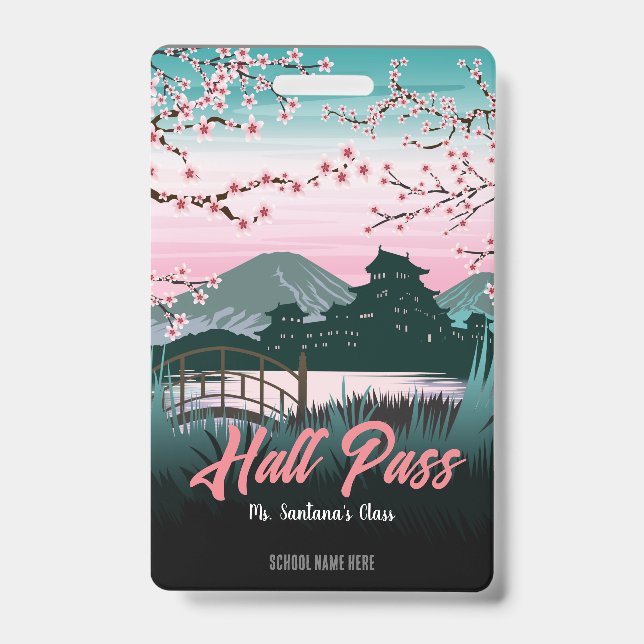 Tarjeta De Identificación Blossom Hall Pass Badge (Parte frontal)