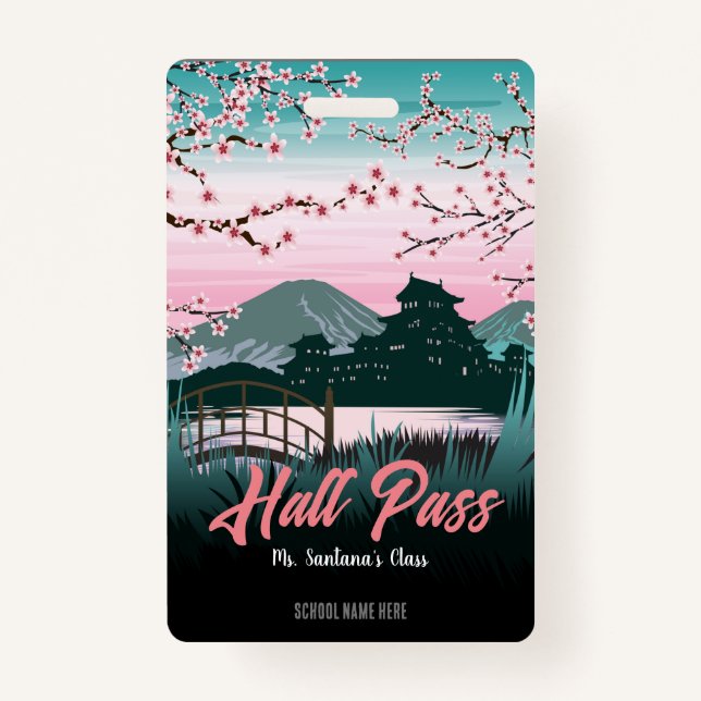 Tarjeta De Identificación Blossom Hall Pass Badge (Anverso)