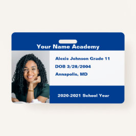 Tarjeta De Identificación Blue Do It Yourself Personalizado Homeschot Photo