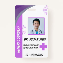 Tarjeta De Identificación Blue Hospital Employee ID Badge Template