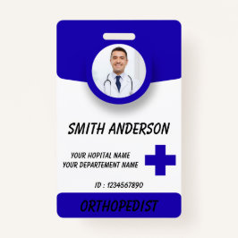 Tarjeta De Identificación Blue Hospital Logo Employee Photo ID Badge