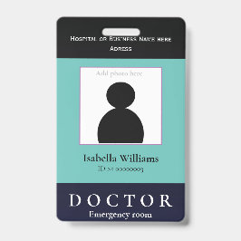 Tarjeta De Identificación Blue Medical Facility o Business Member Badge