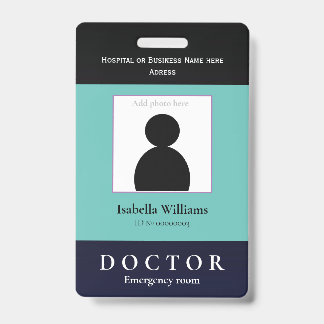 Tarjeta De Identificación Blue Medical Facility o Business Member Badge
