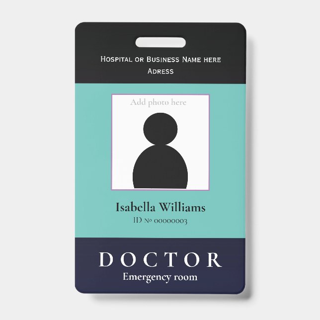 Tarjeta De Identificación Blue Medical Facility o Business Member Badge (Parte frontal)