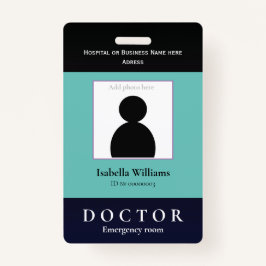 Tarjeta De Identificación Blue Medical Facility o Business Member Badge