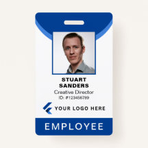Blue Photo ID QR Code Employer Company