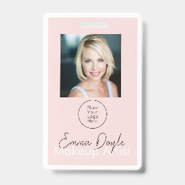 Tarjeta De Identificación  Blush Pink Hair, Makeup & Beauty Studio Branding 