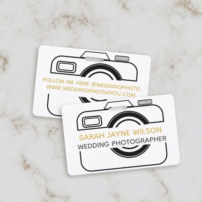 Tarjeta De Identificación Boda de imágenes de cámara (If you're a Wedding Photographer - here's your name badge. Just add your name and details)