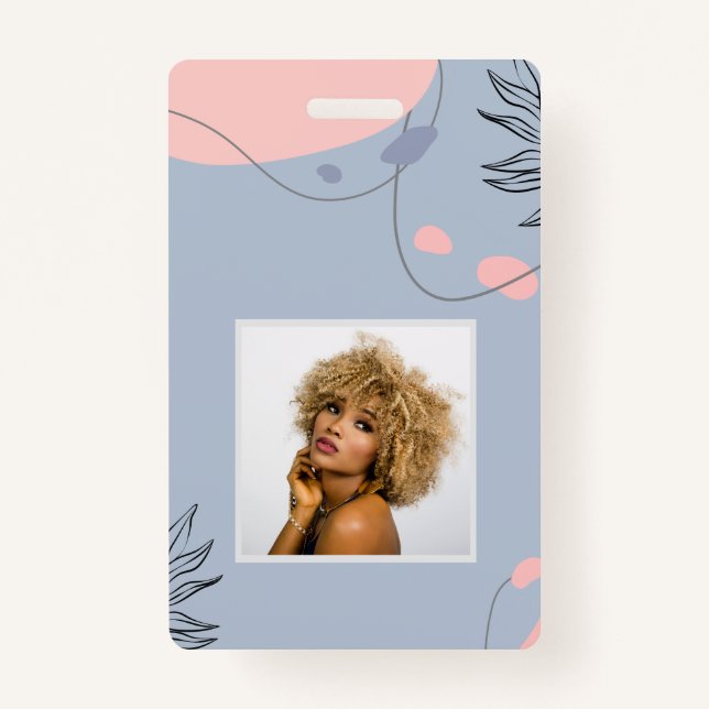 Tarjeta De Identificación Boda de resumen moderno japonés escandinavo (Anverso)