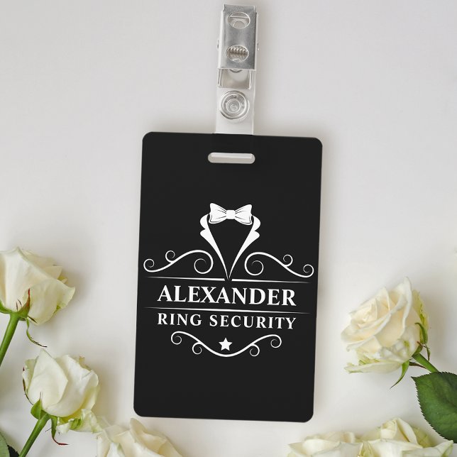 Tarjeta De Identificación Boda Ring Security Tuxedo (Customize to change text size, style or color.)