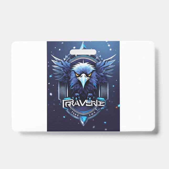 Tarjeta De Identificación Bold Eagle Logo Badge | Powerful Eagle Head Pin Bu (Parte frontal)