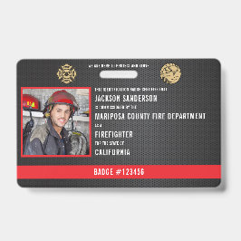 Tarjeta De Identificación Bombero Personalizable Empleado del Departamento d