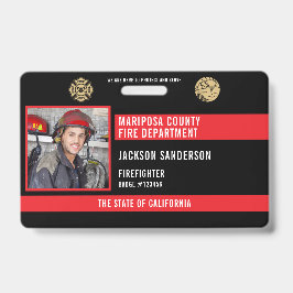 Tarjeta De Identificación Bombero Personalizable Empleado del Departamento d
