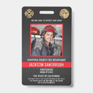 Tarjeta De Identificación Bombero Personalizable Empleado del Departamento d