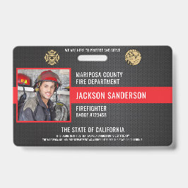 Tarjeta De Identificación Bombero Personalizable Empleado del Departamento d