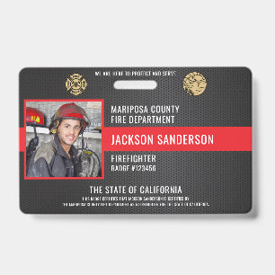 Tarjeta De Identificación Bombero Personalizable Empleado del Departamento d