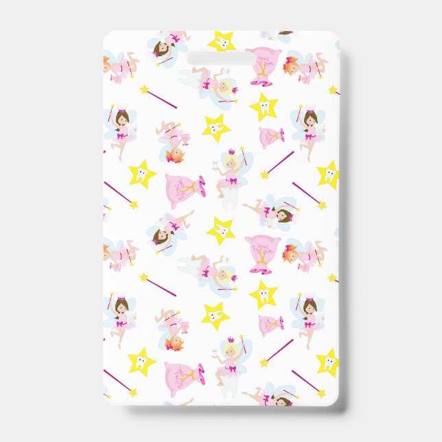 Tarjeta De Identificación Bonito Diente Hadas Mágicas Vela Blanca (Anverso)