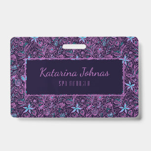 Tarjeta De Identificación Bonito Tropical Floral Spa Estilo Mini Autobús