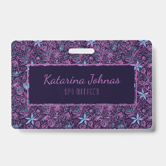 Tarjeta De Identificación Bonito Tropical Floral Spa Estilo Mini Autobús