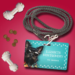 Tarjeta De Identificación Borde de Huella de Perro para Peluquero Canino