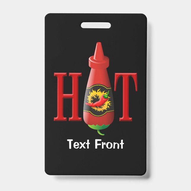 Tarjeta De Identificación Botella de Salsa Picante (Parte frontal)