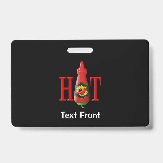 Tarjeta De Identificación Botella de salsa picante (Parte frontal)