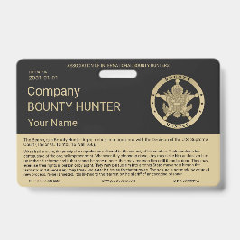 Tarjeta De Identificación Bounty Hunter Badge