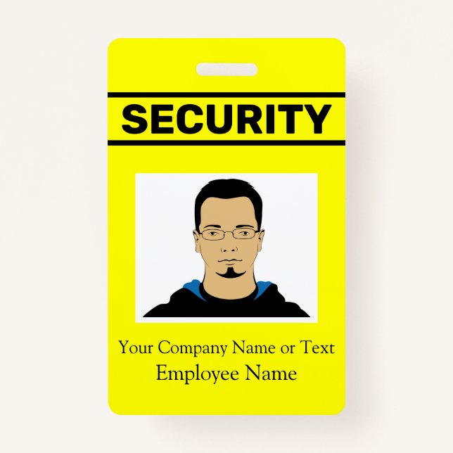 Tarjeta De Identificación Bright Neon Yellow Personalizado Photo Security Gu (Anverso)