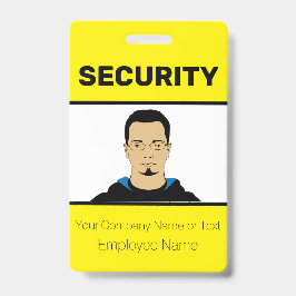 Tarjeta De Identificación Bright Yellow Personalizado Photo Security Guard (