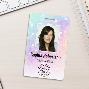 Tarjeta De Identificación Brillo holográfico bonito glamuroso femenino