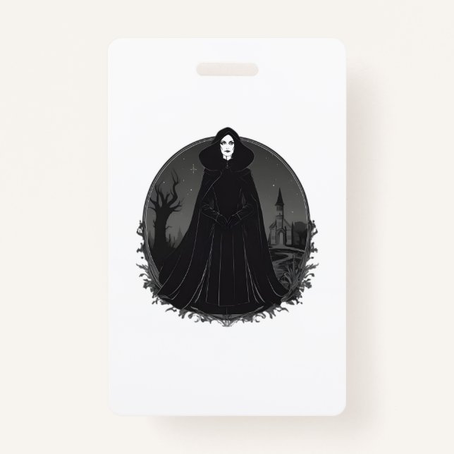Tarjeta De Identificación Bruja gótica salem a medianoche (Anverso)