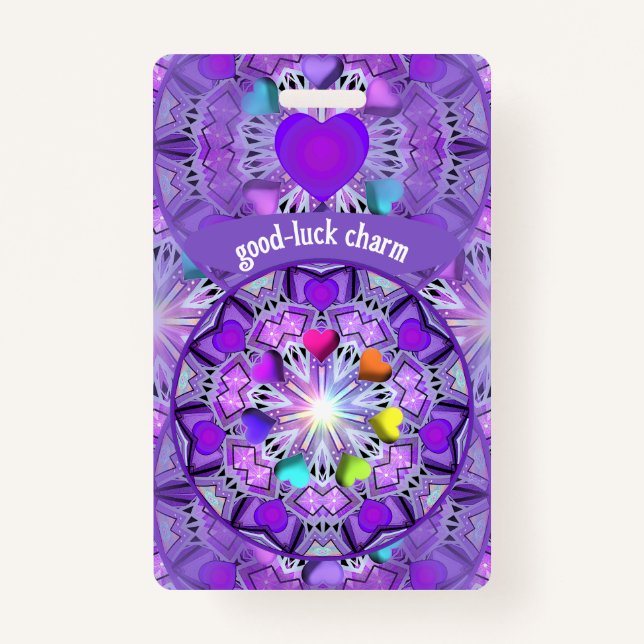 Tarjeta De Identificación Buena suerte de W2 púrpura (Anverso)