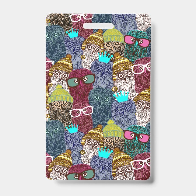 Tarjeta De Identificación Búho en la corona (Parte frontal)