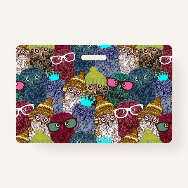 Tarjeta De Identificación Búho en la corona (Anverso)