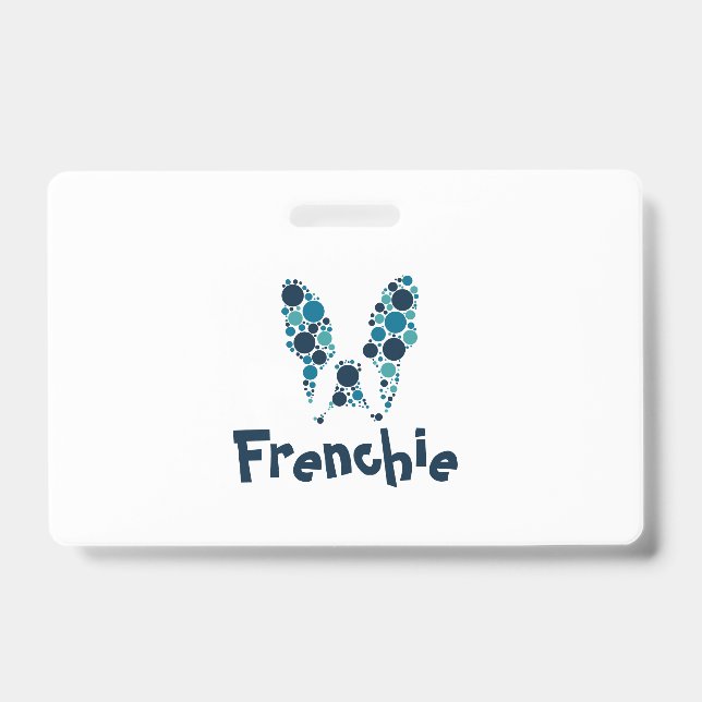 Tarjeta De Identificación Bulldog francés con círculos coloridos (Anverso)