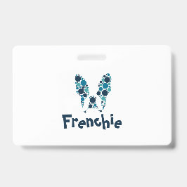 Tarjeta De Identificación Bulldog francés con círculos coloridos