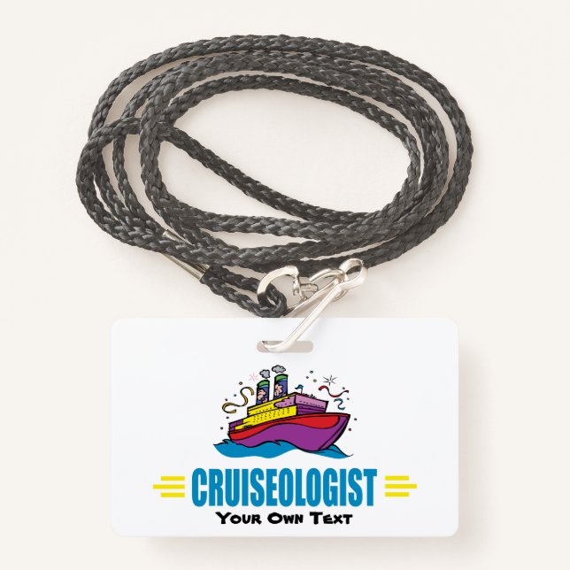 Tarjeta De Identificación Buque de crucero divertido (Anverso son cordón)