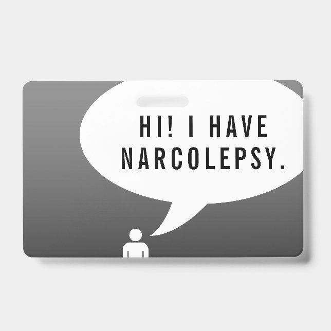 Tarjeta De Identificación burbuja de cómic de NARCOLEPSIA (Parte frontal)