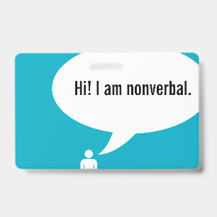 Tarjeta De Identificación burbuja de habla NO VERBAL