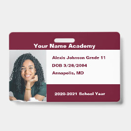 Tarjeta De Identificación Burgundy Hágalo Usted Mismo Personalizado Homescho