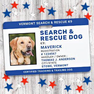 Tarjeta De Identificación Buscar Logo Personalizado Foto Perro de Rescate SA