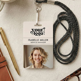 Tarjeta De Identificación Business ID Card QR Modern Large Photo Employee