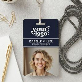 Tarjeta De Identificación Business ID Card QR Modern Large Photo Employee